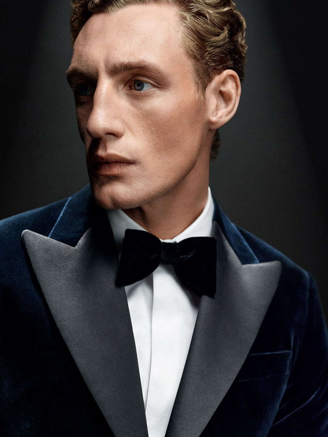 dark blue velvet jacket